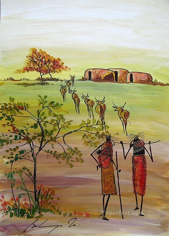 Près de la maison de l’Afrique Peintures à l'huile